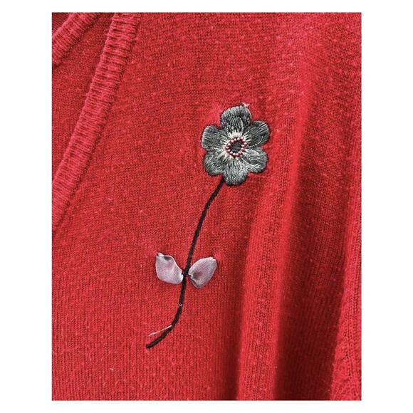 Womens Cricket Lane Collection Shirt Size Large Red Long Sleeve Sweater Built in - Picture 6 of 12